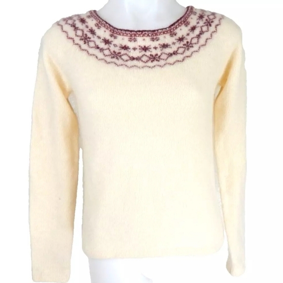 Garnet Hill Fair Isle Beaded Sweater - Picture 1 of 3